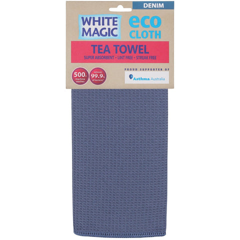 White Magic Eco Cloth Tea Towel Denim 1Pk(Pack of 6)