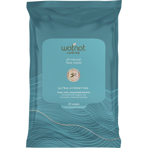 WOTNOT Natural Face Wipes Ultra-Hydrating 25