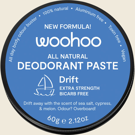Woohoo Body Deodorant Paste Tin Drift Extra Strength 60g