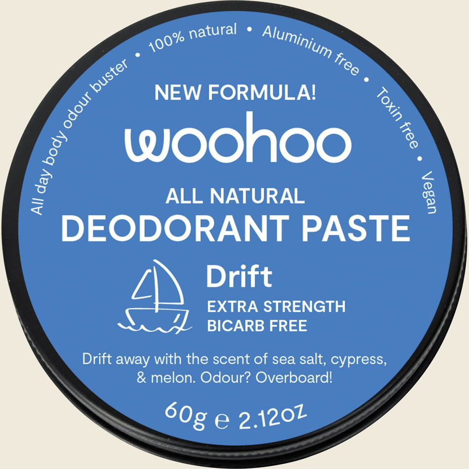 Woohoo Body Deodorant Paste Tin Drift Extra Strength 60g