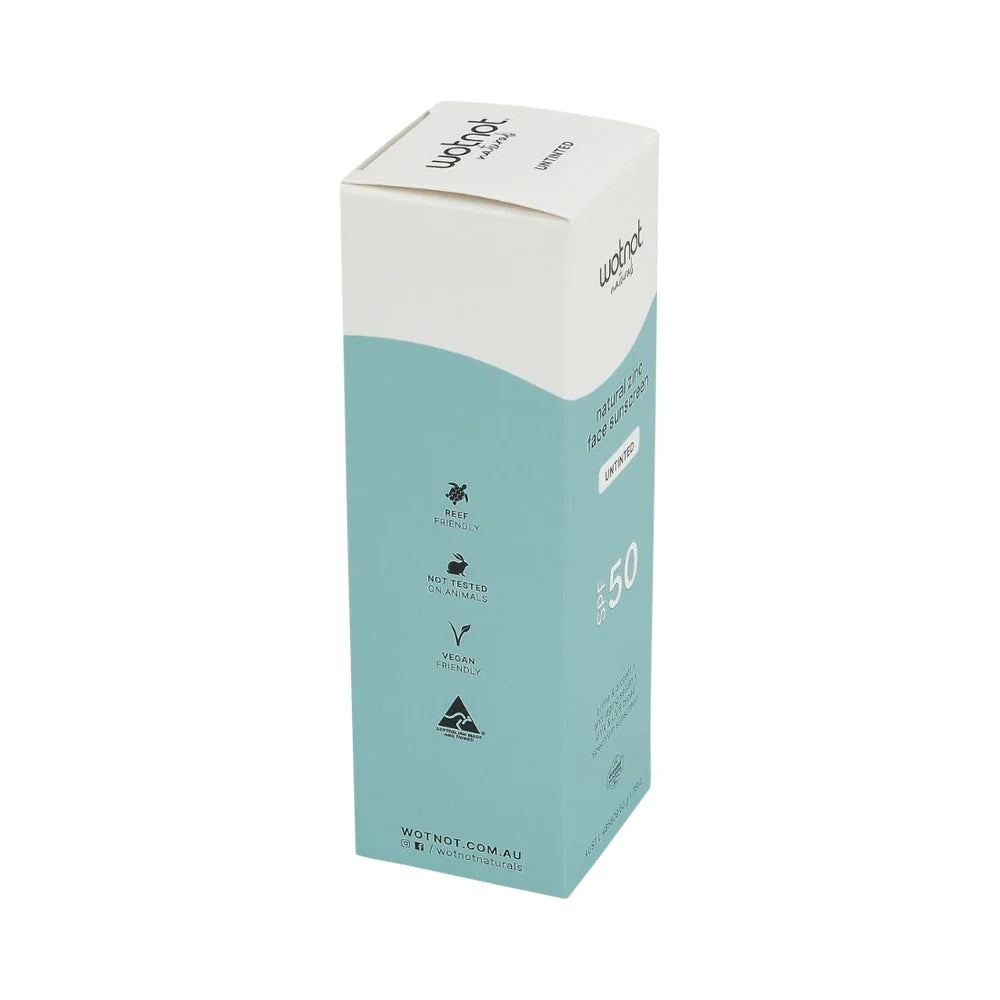 Wotnot Face Sunscreen Natural Zinc Spf50 Untinted 50g