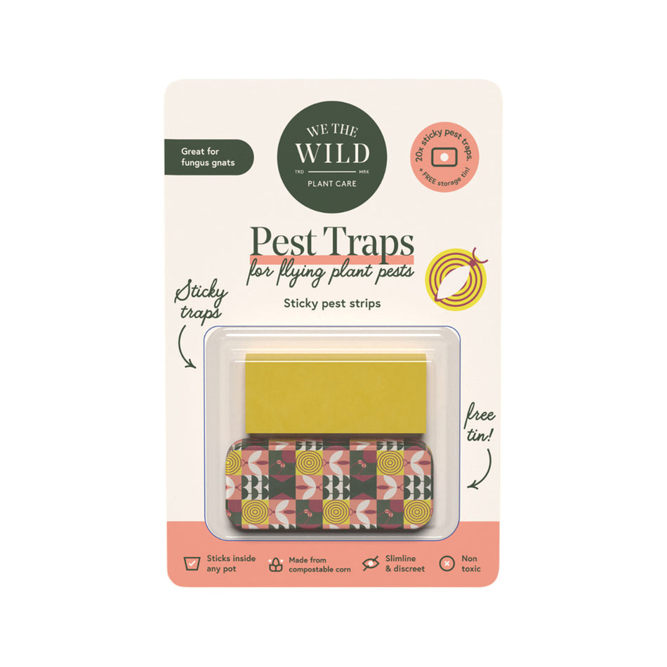 We The Wild Plant Care Pest Traps For Flying Plant Pests Sticky Pest Strips + Storage Tin x 20 Pack