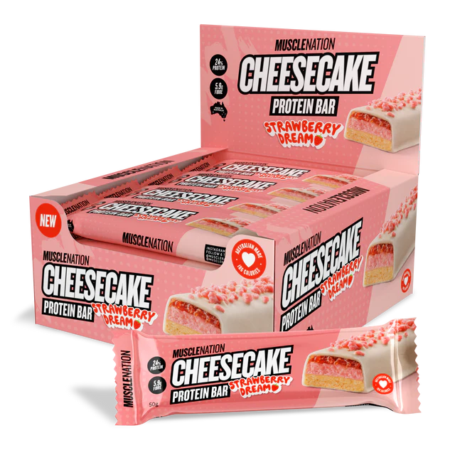 Muscle Nation Cheesecake Bar Strawberry 50g x 12