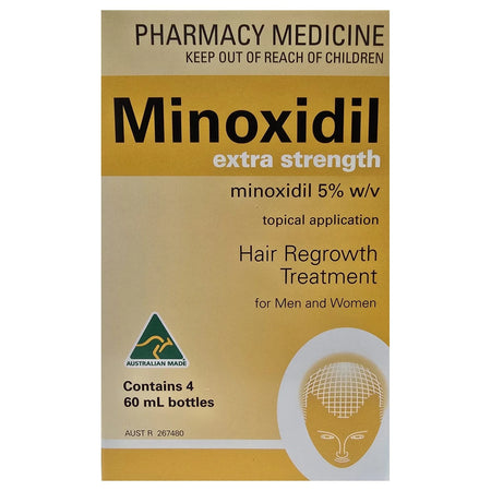 Minoxidil Extra Strength 5% 4x60ml Solution