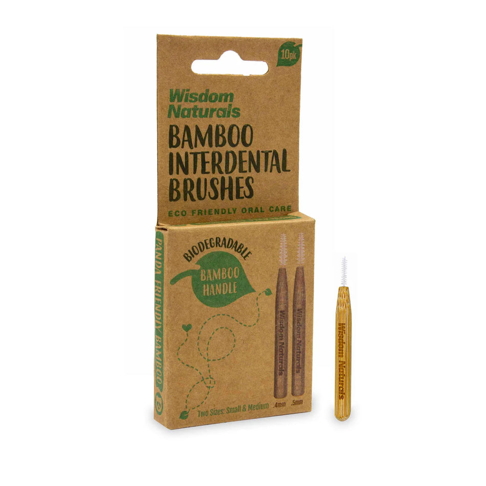 WISDOM NATURALS BAMBOO INTERDENTAL BRUSHES 10PK