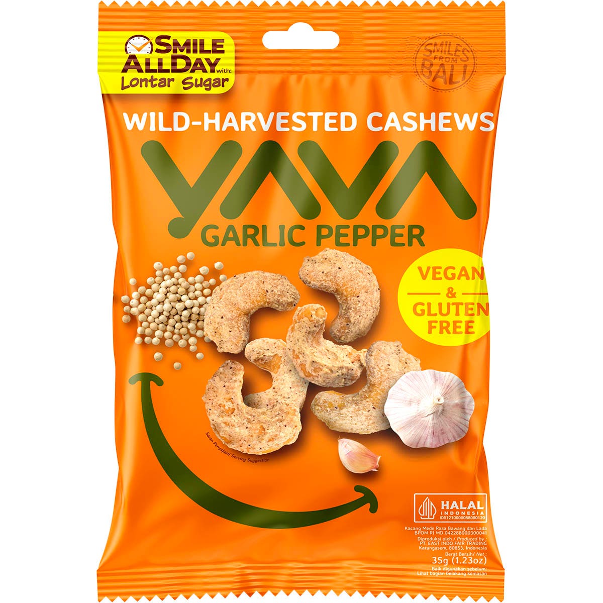 YAVA Wild-Harvested Cashews Garlic Pepper 10x35g
