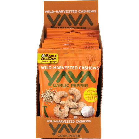 YAVA Wild-Harvested Cashews Garlic Pepper 10x35g