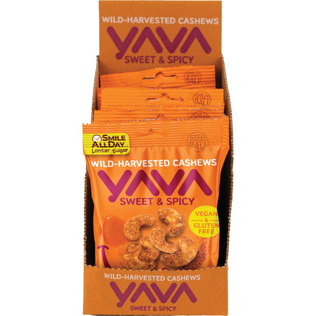 YAVA Wild-Harvested Cashews Sweet & Spicy 10x35g