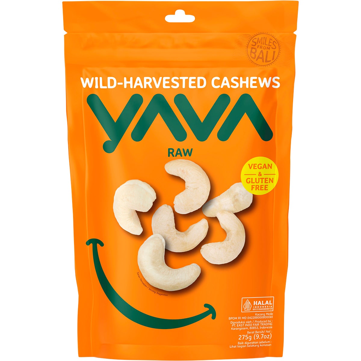 YAVA Wild-Harvested Cashews Raw 275g