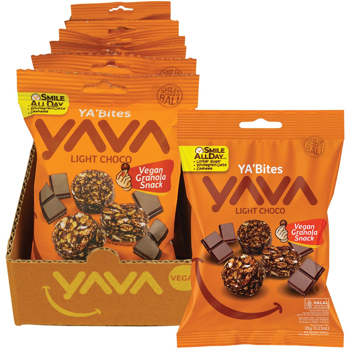 YAVA YA'Bites Granola Snack Light Choco 8x35g