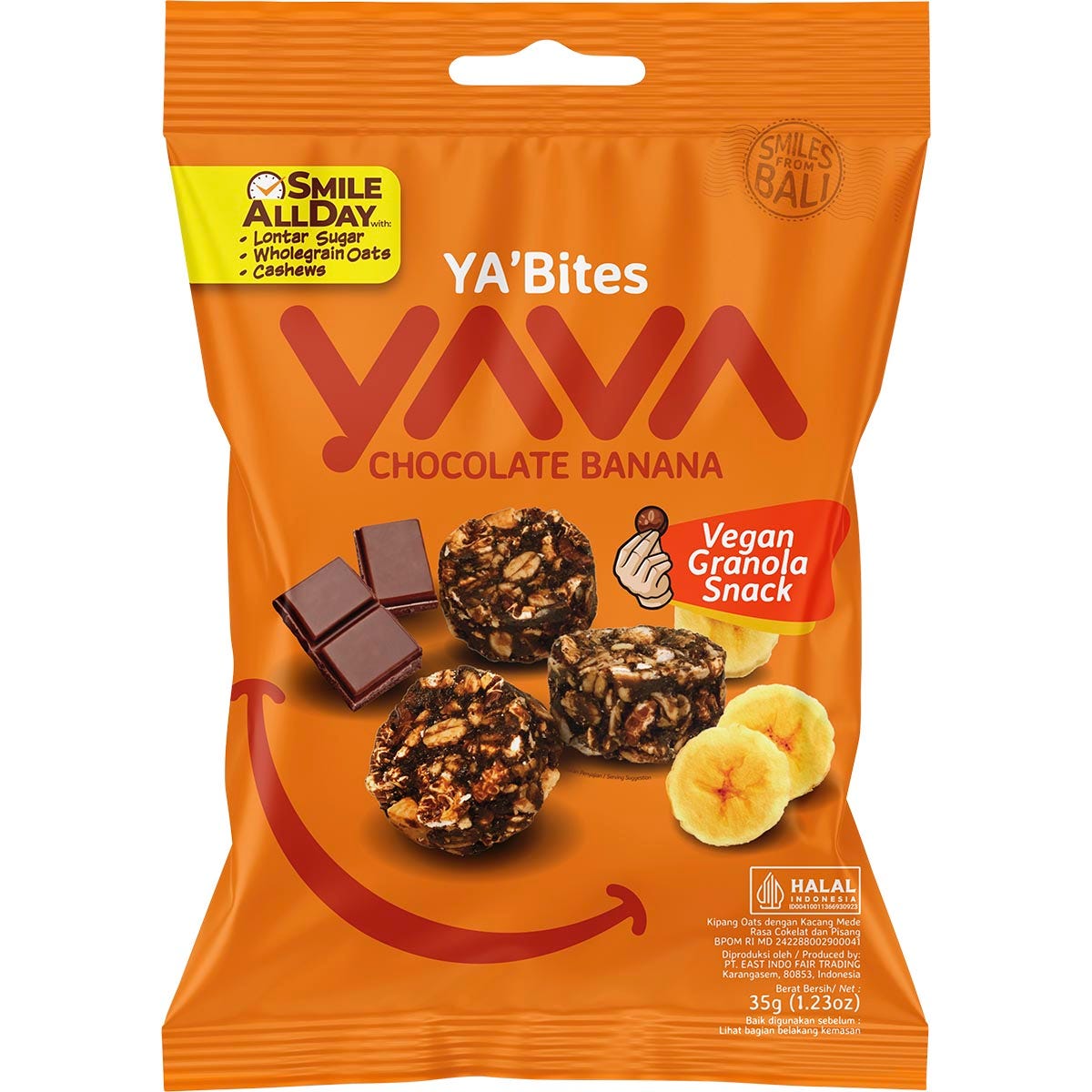 YAVA YA'Bites Granola Snack Chocolate Banana 8x35g