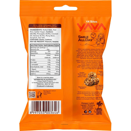 YAVA YA'Bites Granola Snack Tropical Fruits 8x35g
