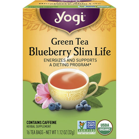 YOGI TEA Herbal Tea Bags Green Tea Blueberry Slim Life 16