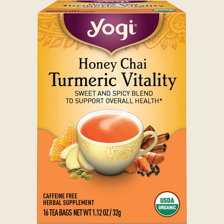 Yogi Tea Herbal Tea Bags Honey Chai Turmeric Vitality 16pk