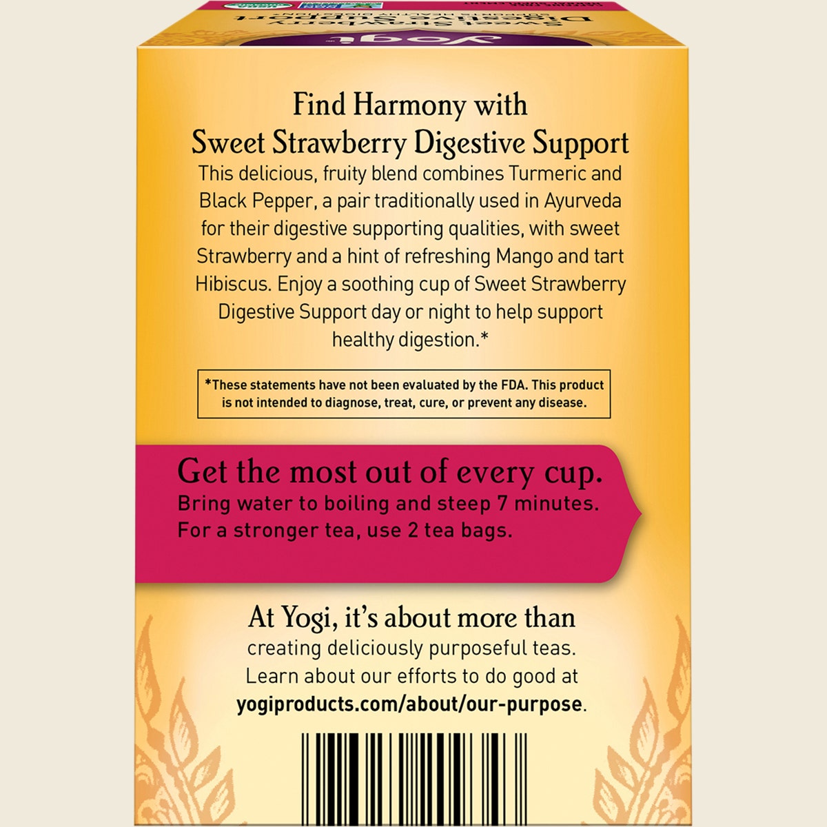 Yogi Tea Herbal Tea Bags Sweet Strawberry Digestive Support 16pk