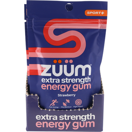 Zuum Energy Gum Extra Strength Sport Strawberry Hasta 16x10pcs