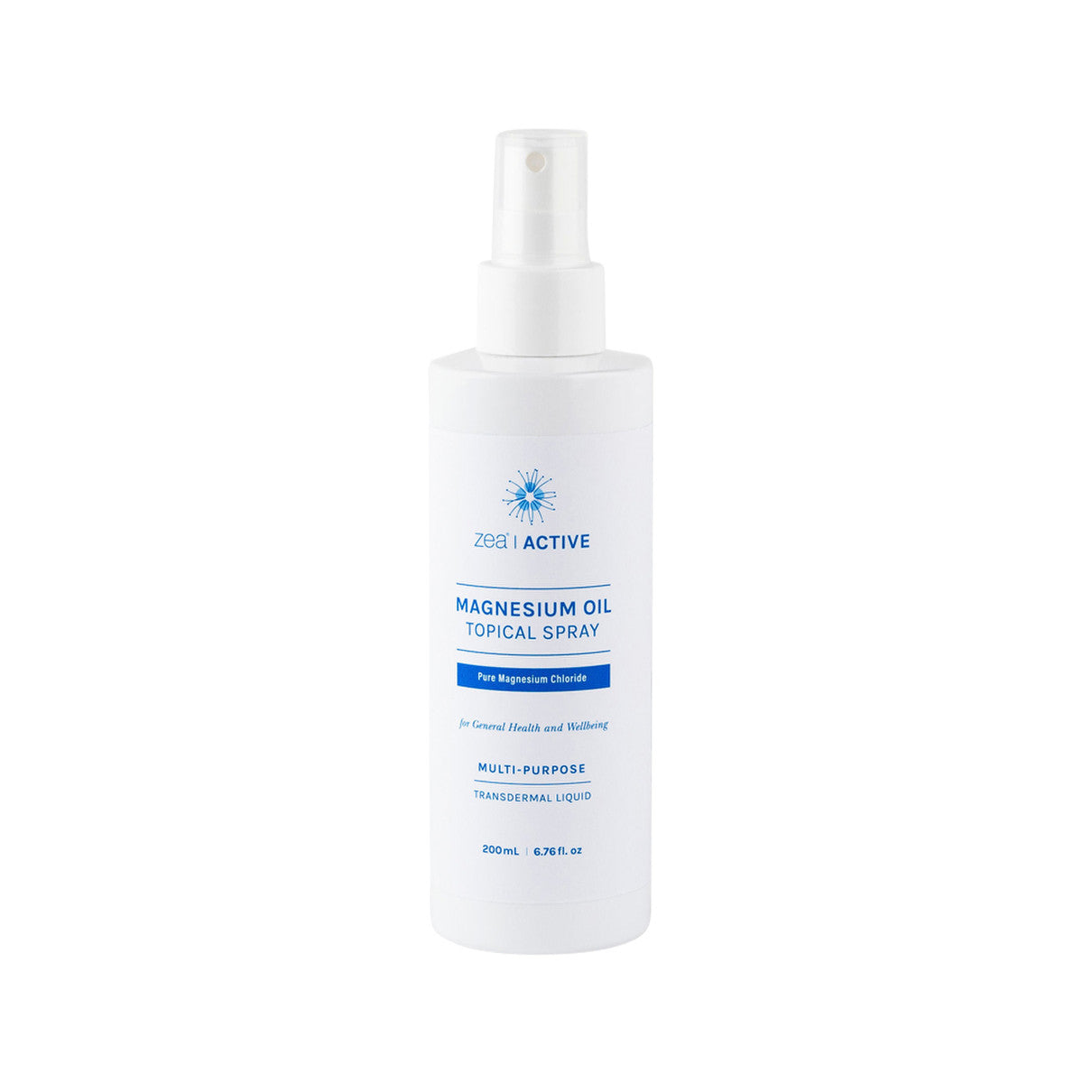 Zea Active Magnesium Oil Topical Spray Pure Magnesium Chloride 200ml