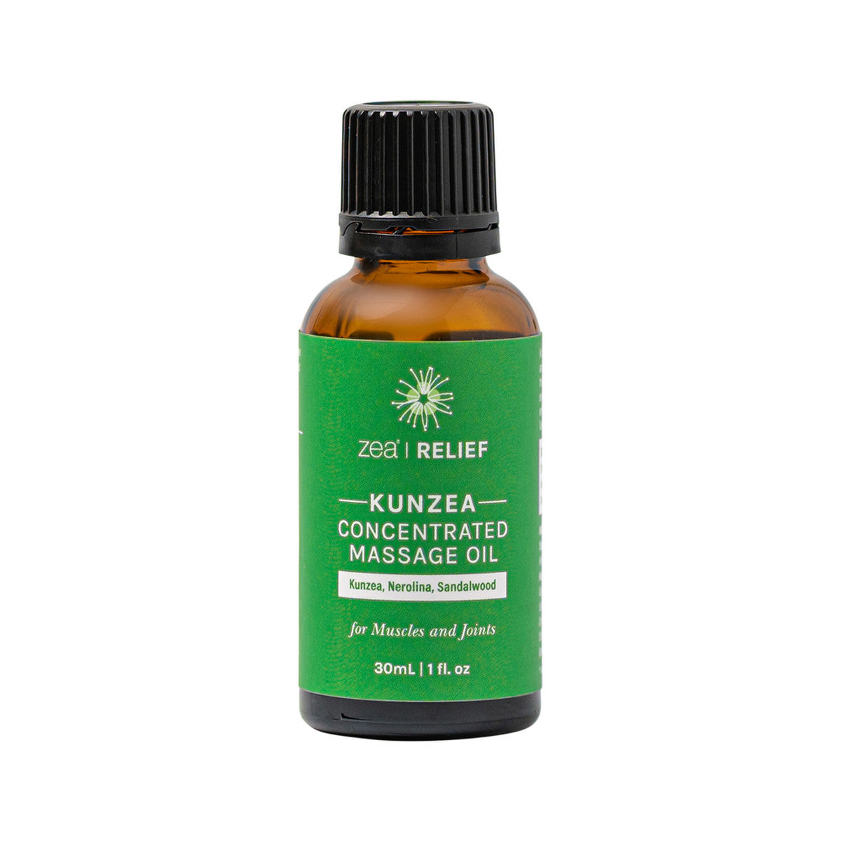 Zea Relief Kunzea Concentrated Massage Oil Kunzea, Nerolina, Sandalwood 30ml