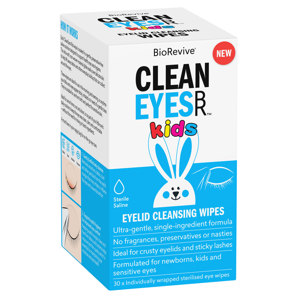 Biorevive Clean eyes Kids Eyelid Cleansing Wipes 30 Pack