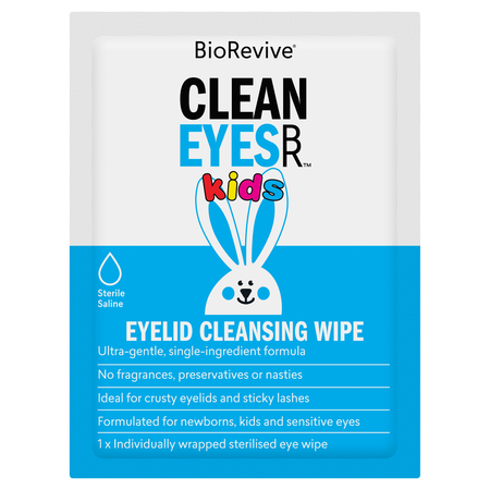 Biorevive Clean eyes Kids Eyelid Cleansing Wipes 30 Pack