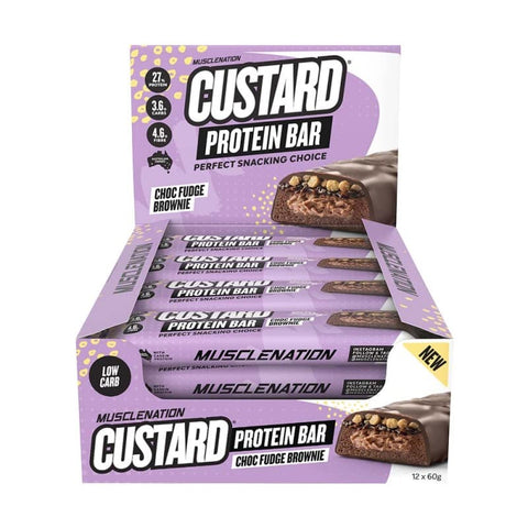 Muscle Nation Custard Protein Bar Choc Fudge Brownie 60g(Pack of 12)