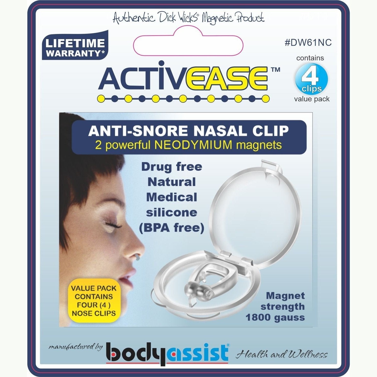 Activease Anti-snore Nasal Clip Magnetised Contains 4 Nose Clips