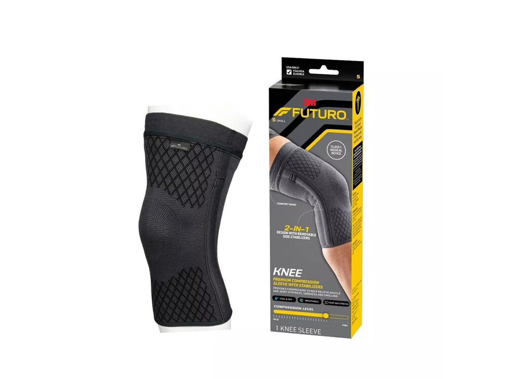 FUTURO Premium Compression Knee Sleeve with Stabilizers Small