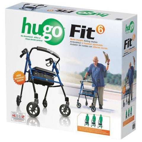 Hugo Fit 6 Rollator With Seat Blue