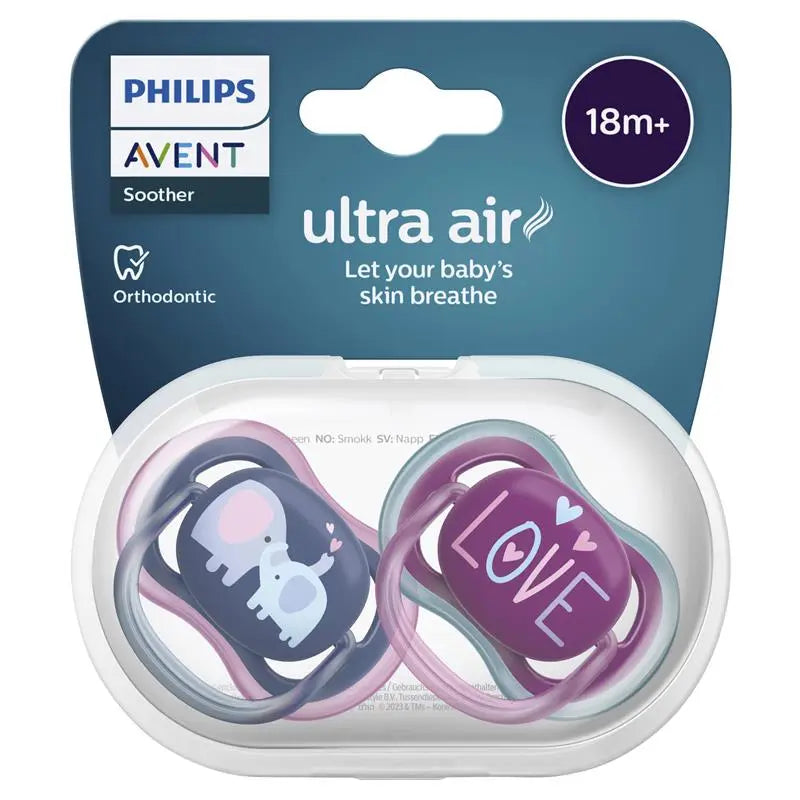 Avent Ultra Air BPA Free Soother 18m+ 2 Pack