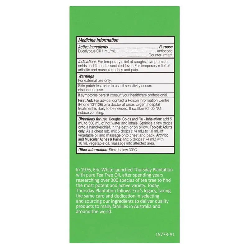 Thursday Plantation Eucalyptus Oil 100% Pure 200ml