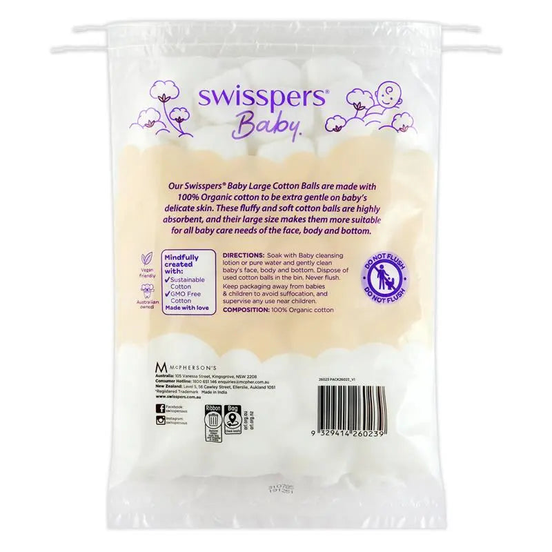 Swisspers Baby Organic Cotton Balls 120