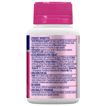 Ostelin Menopause Support Women's Health 60 Tablets