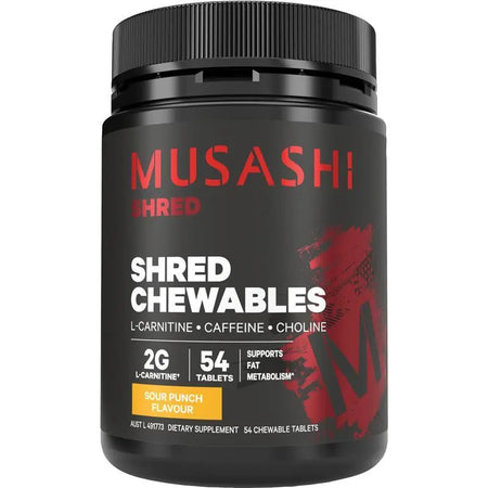 Musashi Shred Chewables Sour Punch Flavour 54 Tablets