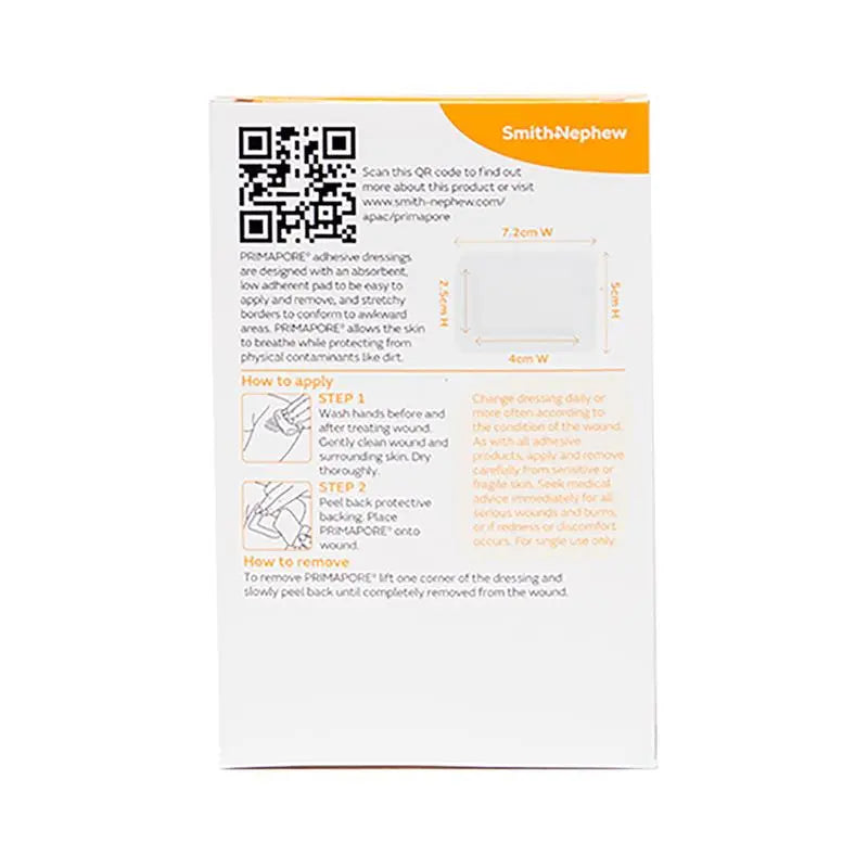 Primapore Dressing 7.2cm X 5cm 5 Pack