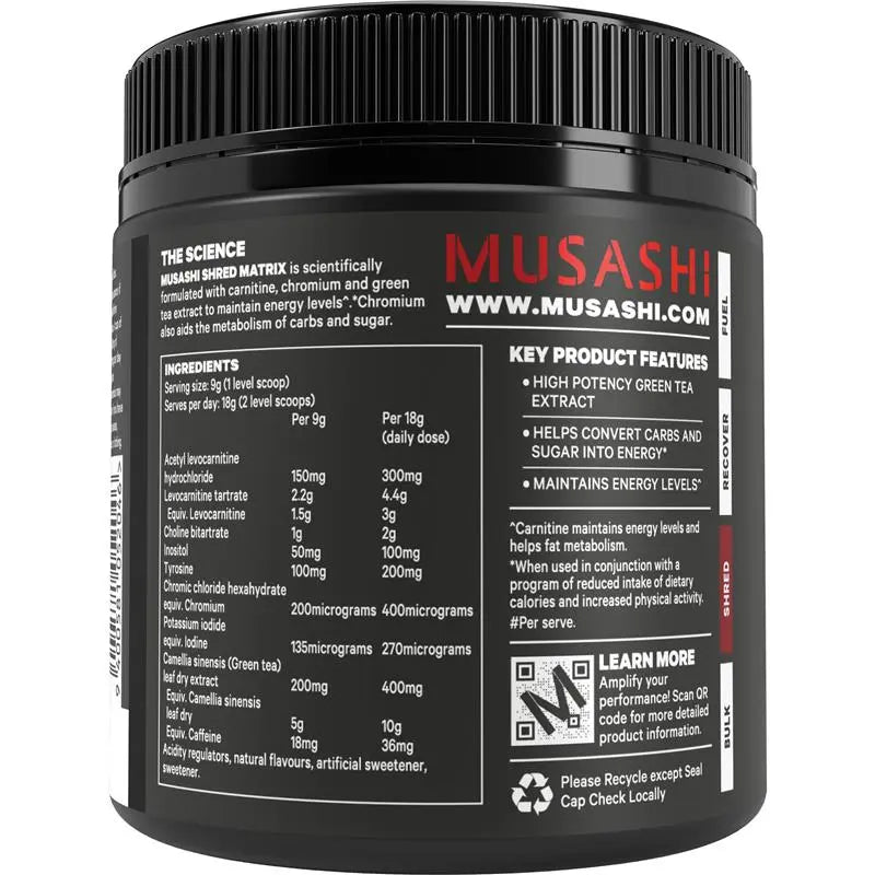 Musashi Shred Matrix Powder Raspberry Lemonade 270g