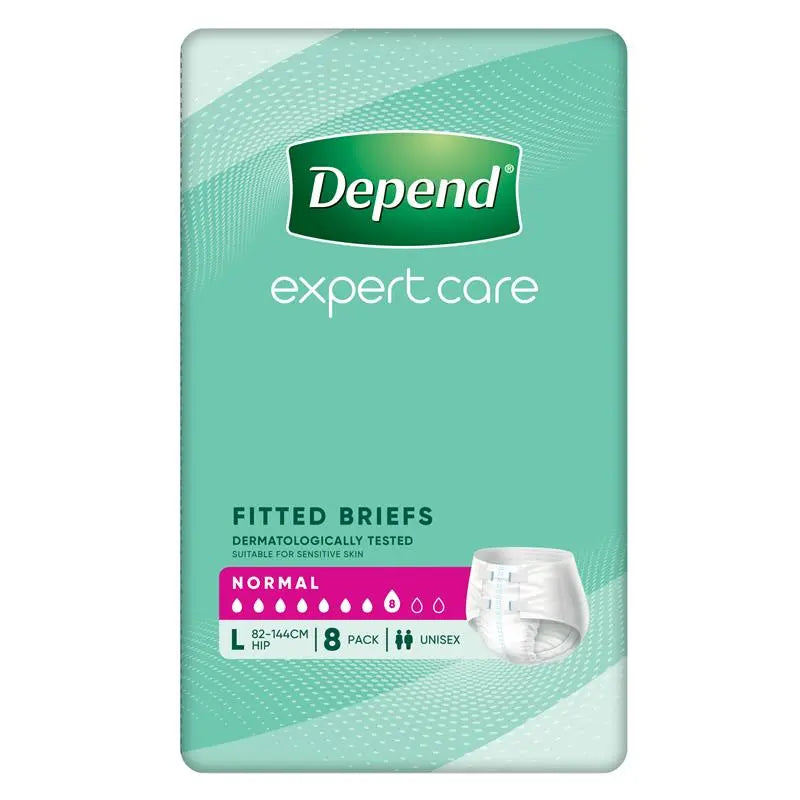 Depend Briefs for Men & Women Large 8 Pack