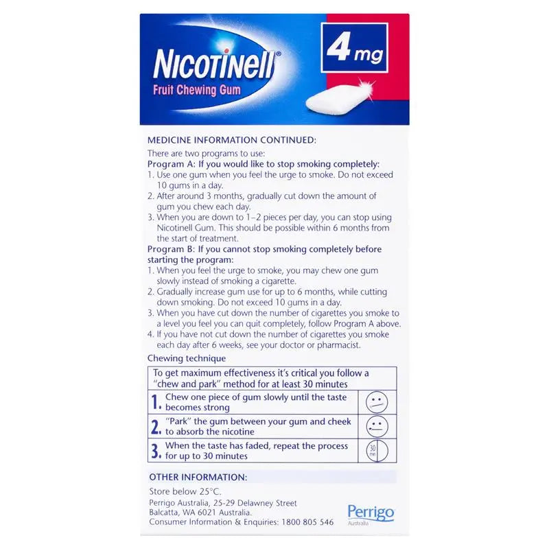 Nicotinell 4mg Fruit Gum 96 Pack
