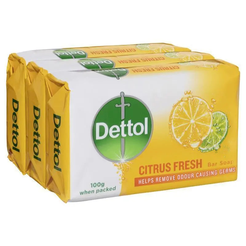 DETTOL PK3 x 100g SOAP BAR ANTIBACTERIAL FRESH YUZU CITRUS