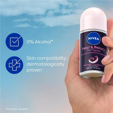 Nivea Pearl & Beauty Fine Fragrance Black Pearls Roll On Deodorant 72H Protection 50ml
