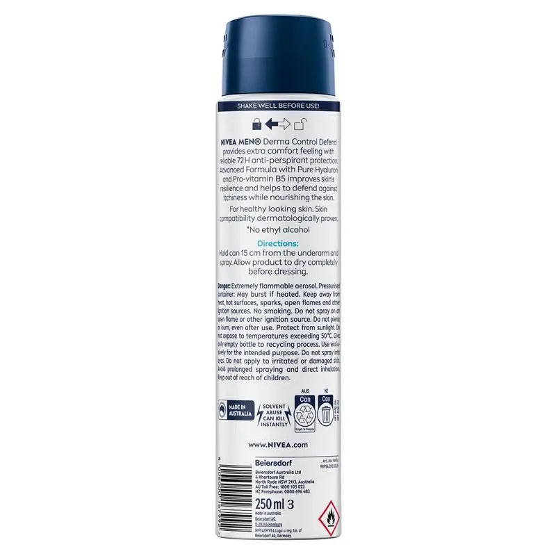 NIVEA MEN Derma Control Defend 72H Aerosol 250ml