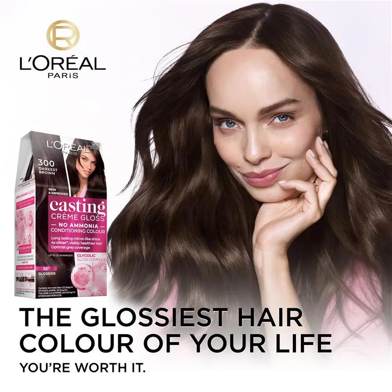 L'Oréal Paris Casting Crème Gloss Semi-Permanent Hair Colour 300 Darkest Brown