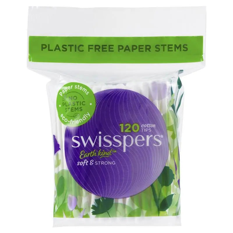 Swisspers Paper Stems Cotton Tips 120