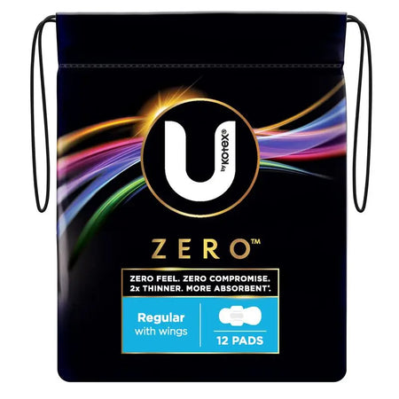 U By Kotex Pad Zero Reg Wing 12 PACK Z6