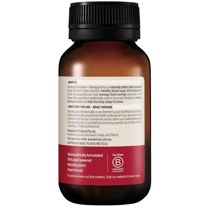 Wanderlust Berberine+Ashwaganda 120 Capsules