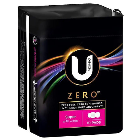 U By Kotex Pad Zero Super Wing 10 Pack Z6