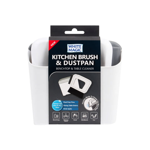 White Magic Kitchen Brush & Dustpan 1Pk (Pack of 3)