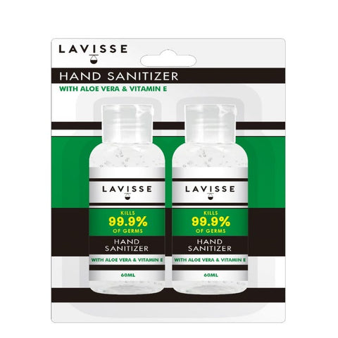 Lavisse Hand Sanitiser with Aloe Vera & Vitamin E 2x60ml