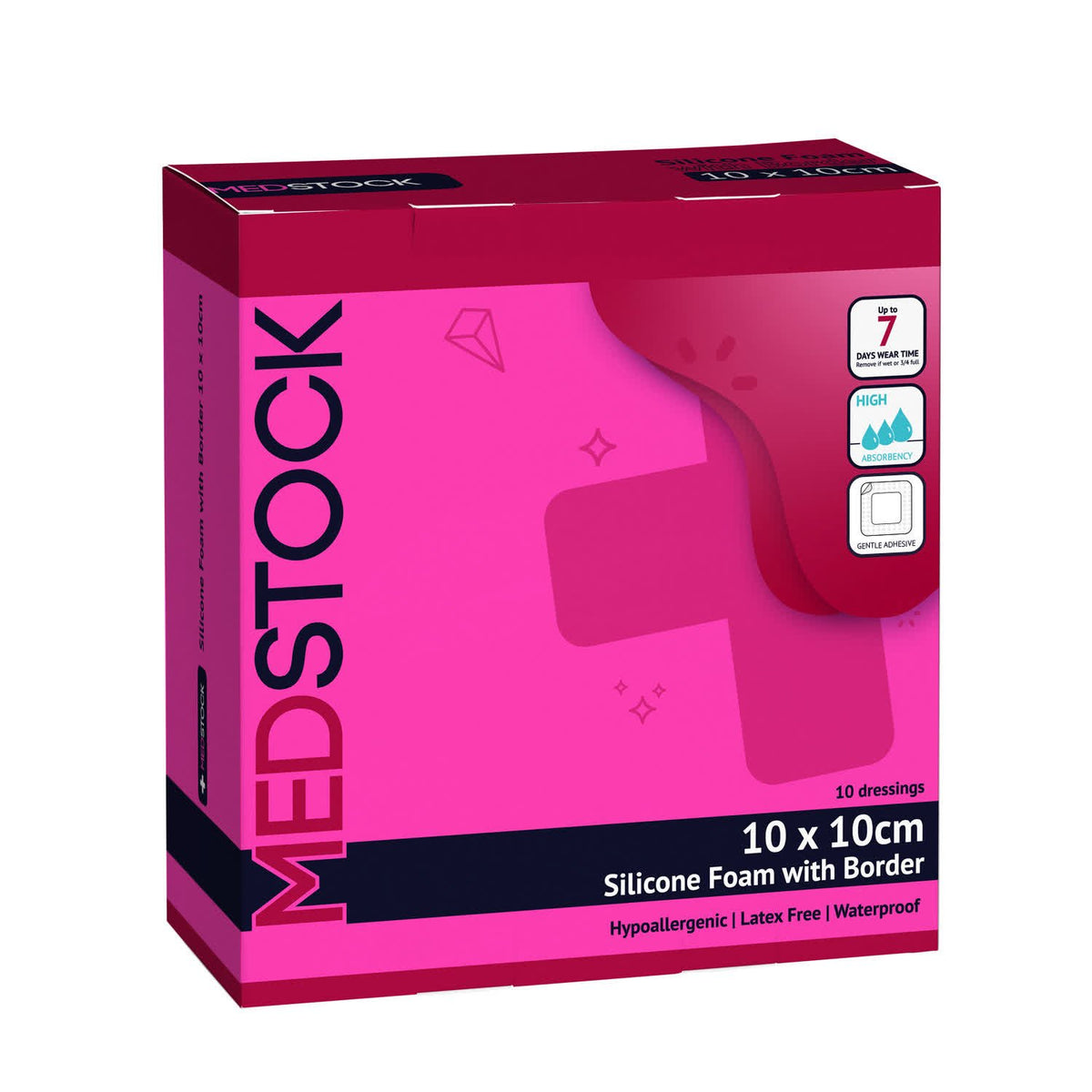 Medstock Silicone Foam With Border 10 cmx10 cm