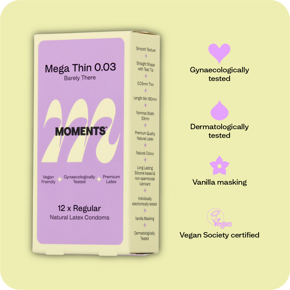 Moments Mega Thin 0.03 Condom 12pk