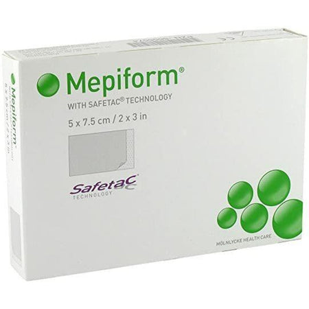Molnlycke Safetac Mepiform Soft Silicone Scar Dressing 5cm X 7.5cm 5 Pack